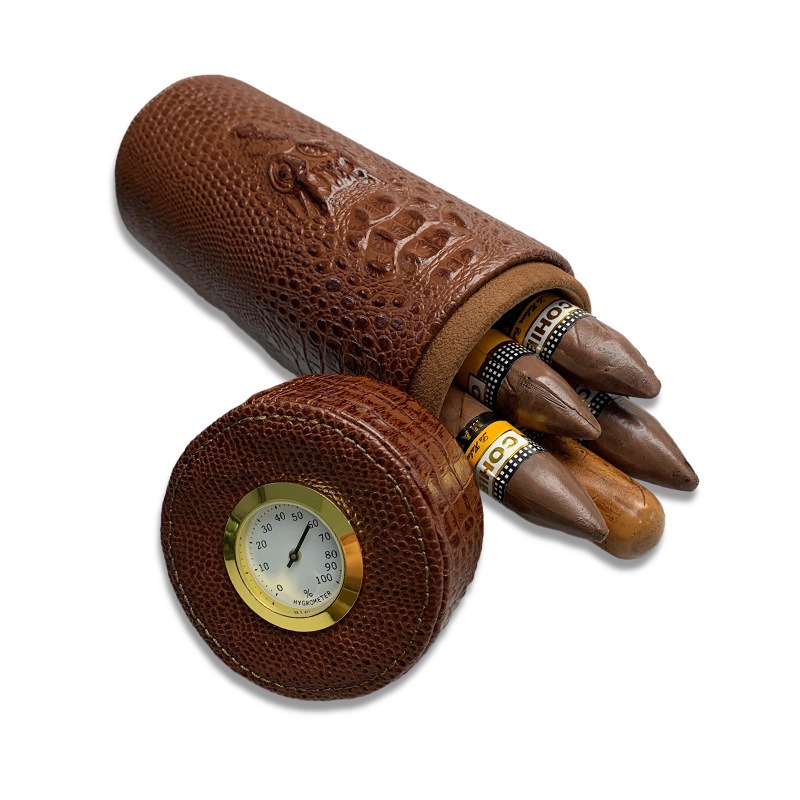 Home Fragrance Maple Walnut - Leather Travel Humidor Cigar Box Cedar