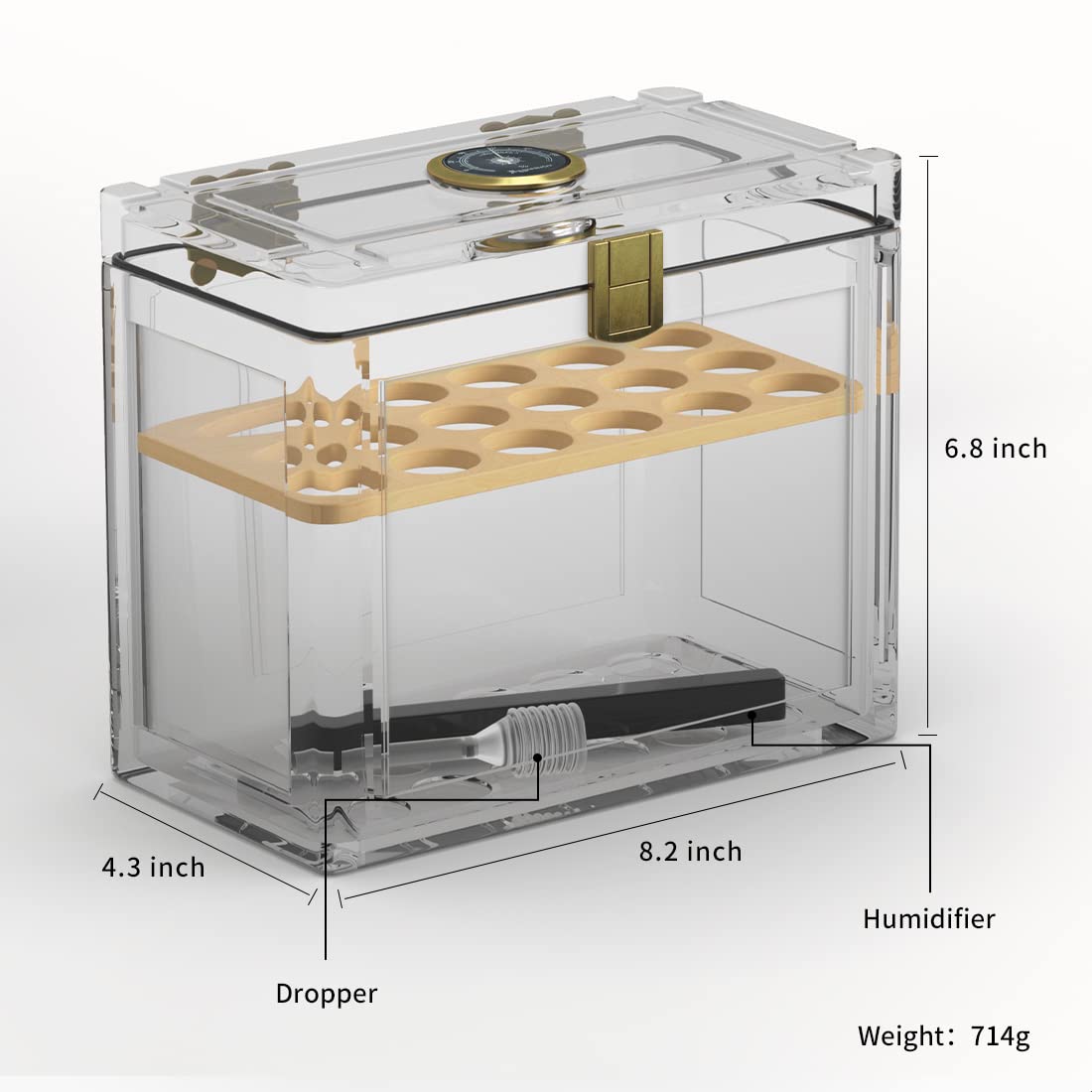 Acrylic Cigar Humidor With Hyg - огляд і ціна Home Fragrance Maple Walnut