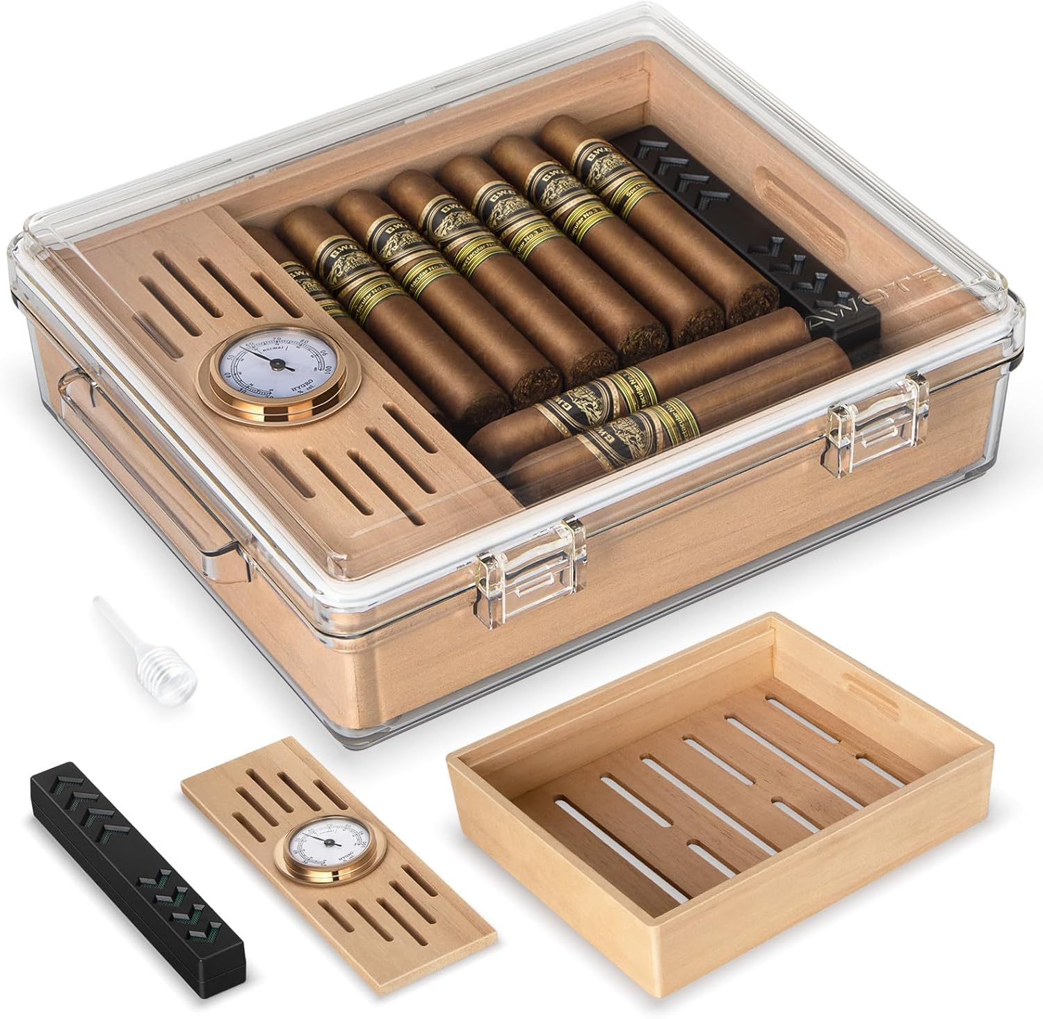 Acrylic Cigar Humidor, Box wit - огляд і ціна Home Fragrance Maple Walnut